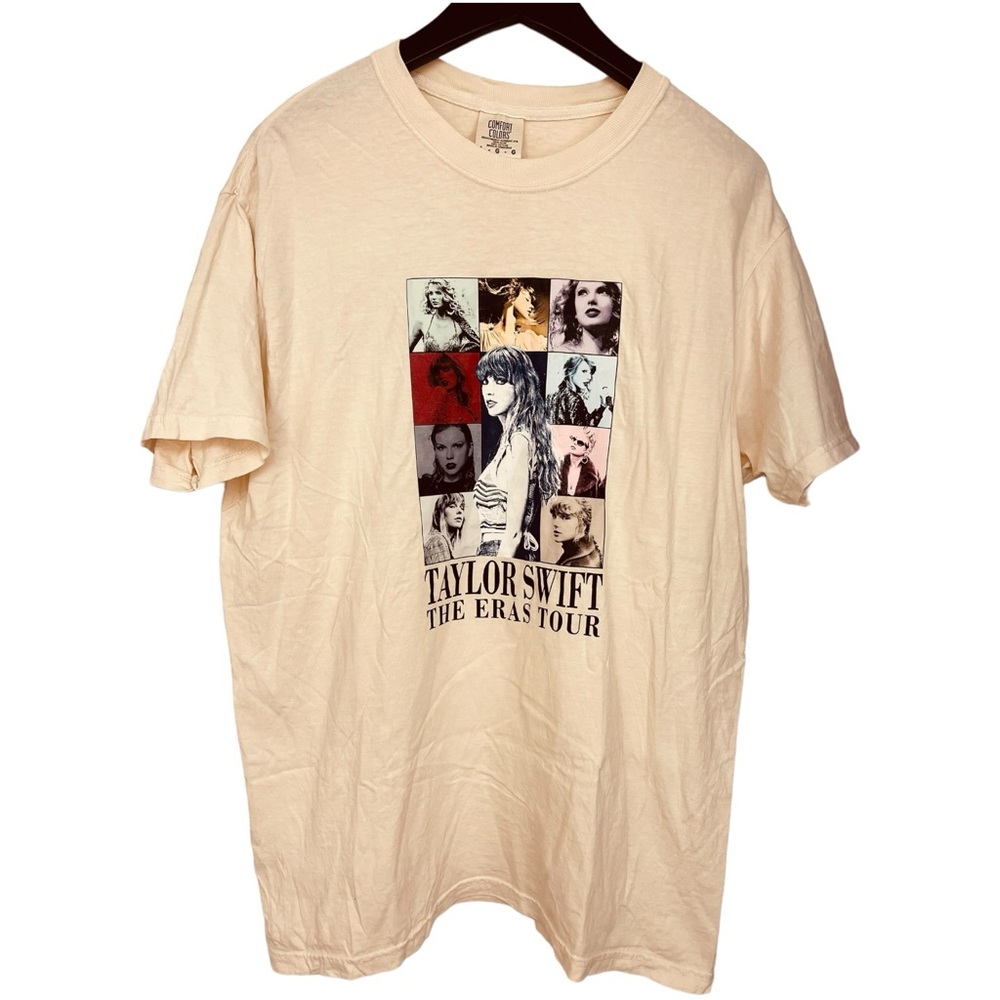 TAYLOR SWIFT T-Shirt 2023-24 The Eras Tour Graphics Tour Dates Cream Size Large